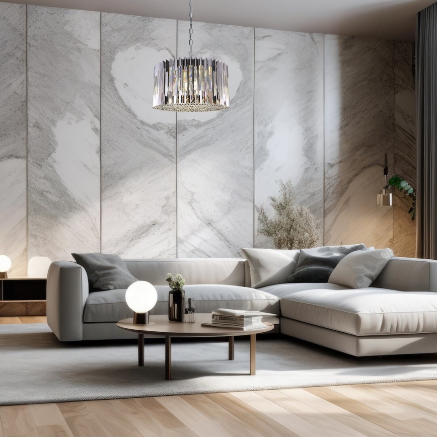 Candeeiro suspenso RITZ 12xE14/40W/230V diâmetro 54 cm cromado brilhante