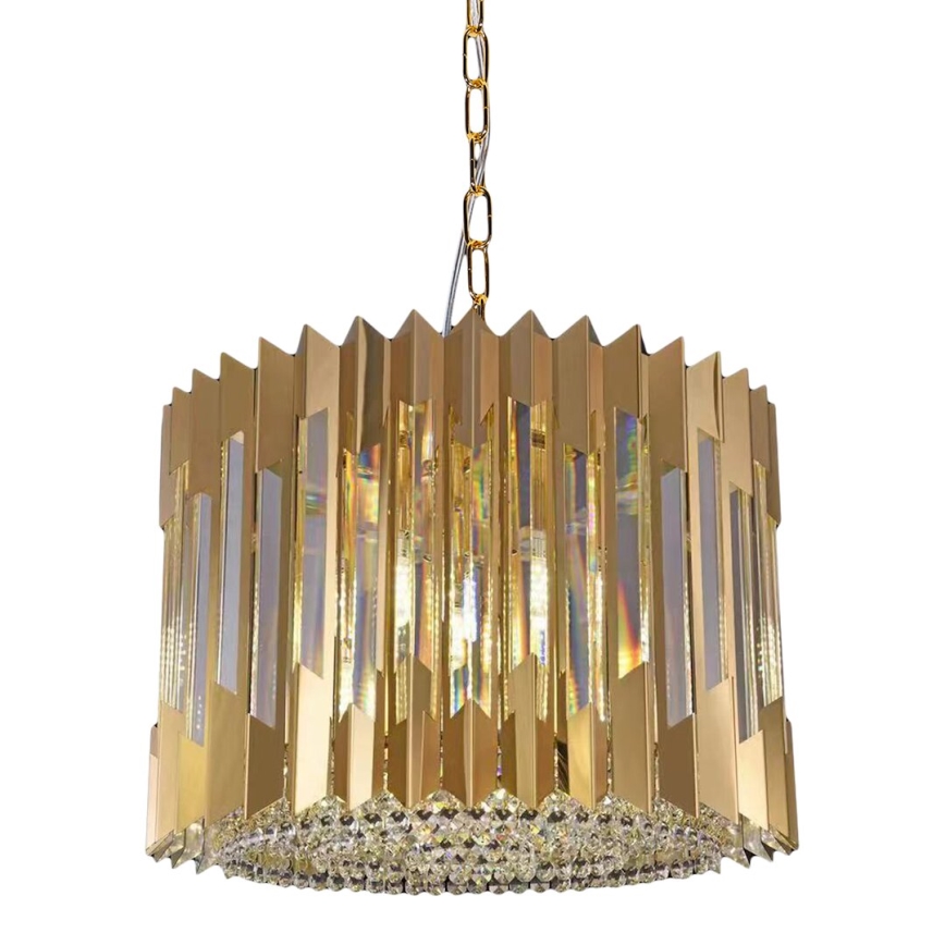 Candeeiro suspenso RITZ 7xE14/40W/230V diâmetro 42 cm dourado