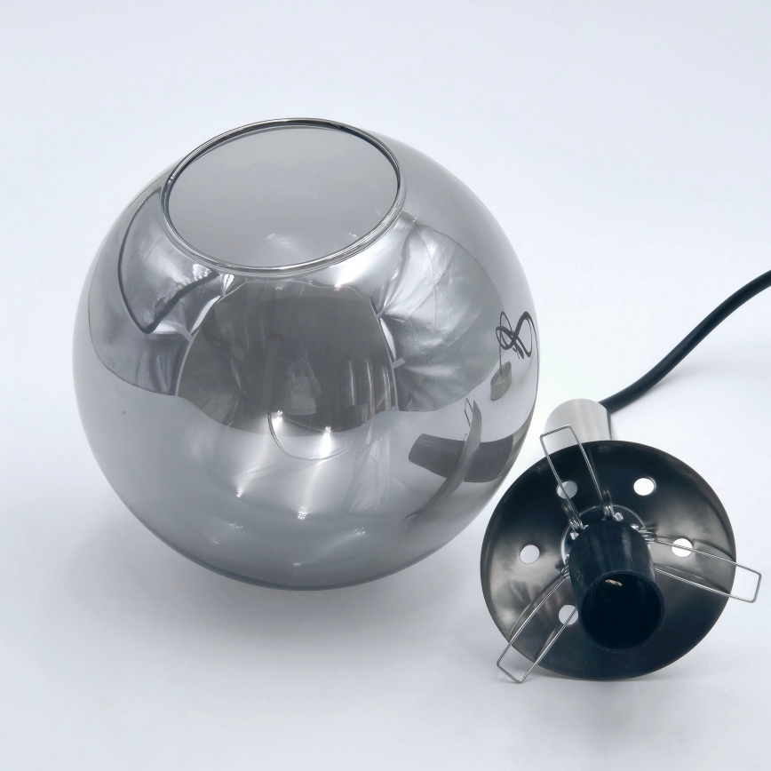 Candeeiro suspenso ROLLO 1xE14/5W/230V cromado mate/fumado