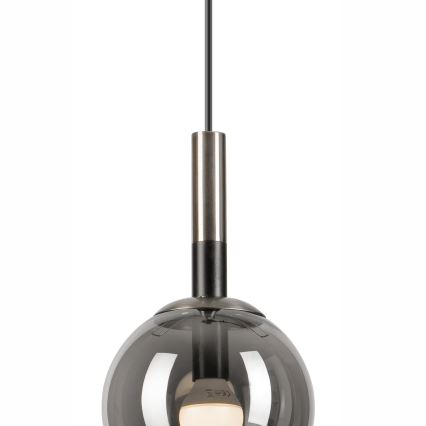 Candeeiro suspenso ROLLO 1xE14/5W/230V cromado mate/fumado