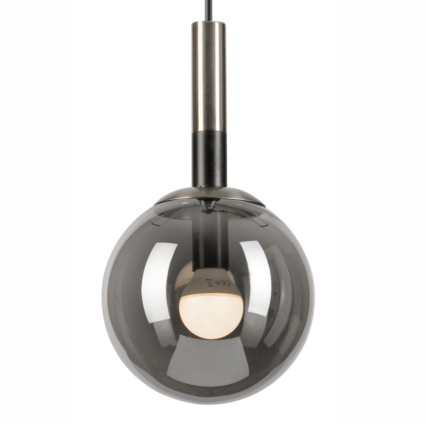 Candeeiro suspenso ROLLO 1xE14/5W/230V cromado mate/fumado