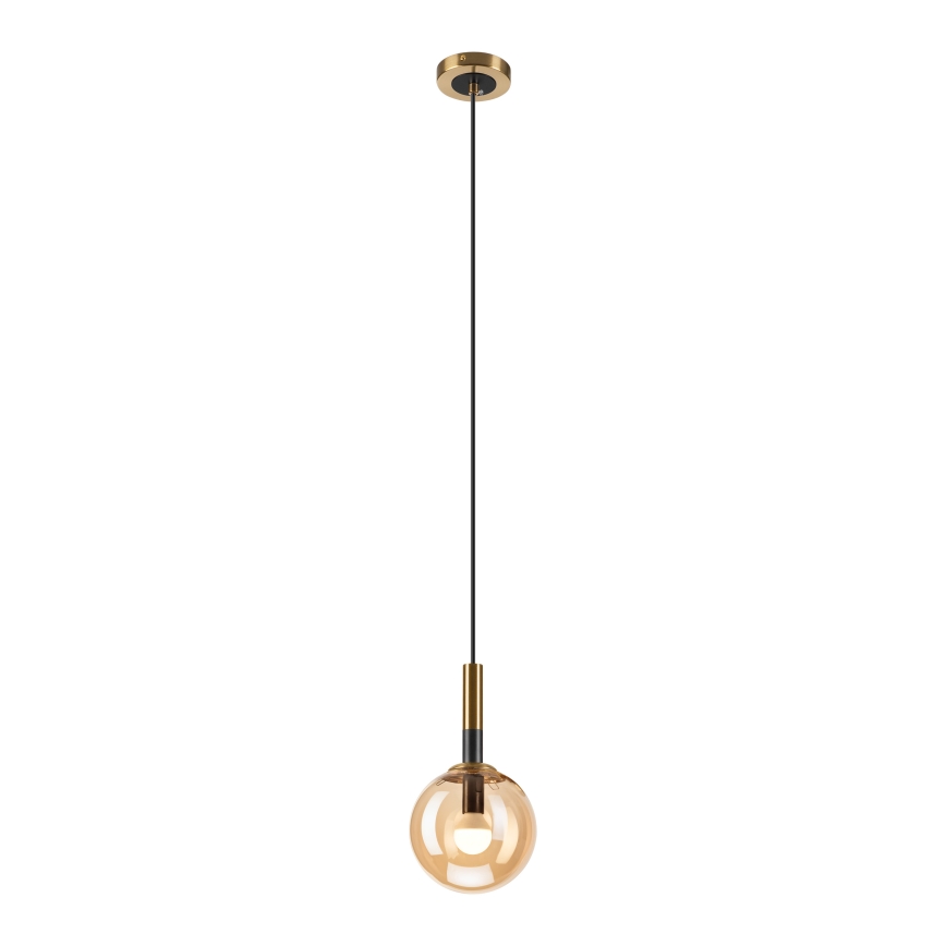 Candeeiro suspenso ROLLO 1xE14/5W/230V dourado/fumado bege