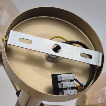 Candeeiro suspenso ROLLO 1xG9/5W/230V dourado/fumado bege