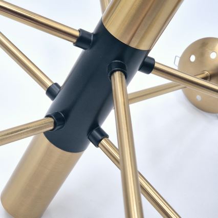 Candeeiro suspenso ROLLO 8xE14/5W/230V dourado/fumado bege