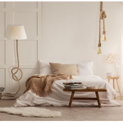 Candeeiro suspenso ROPE 2xE27/12W/230V