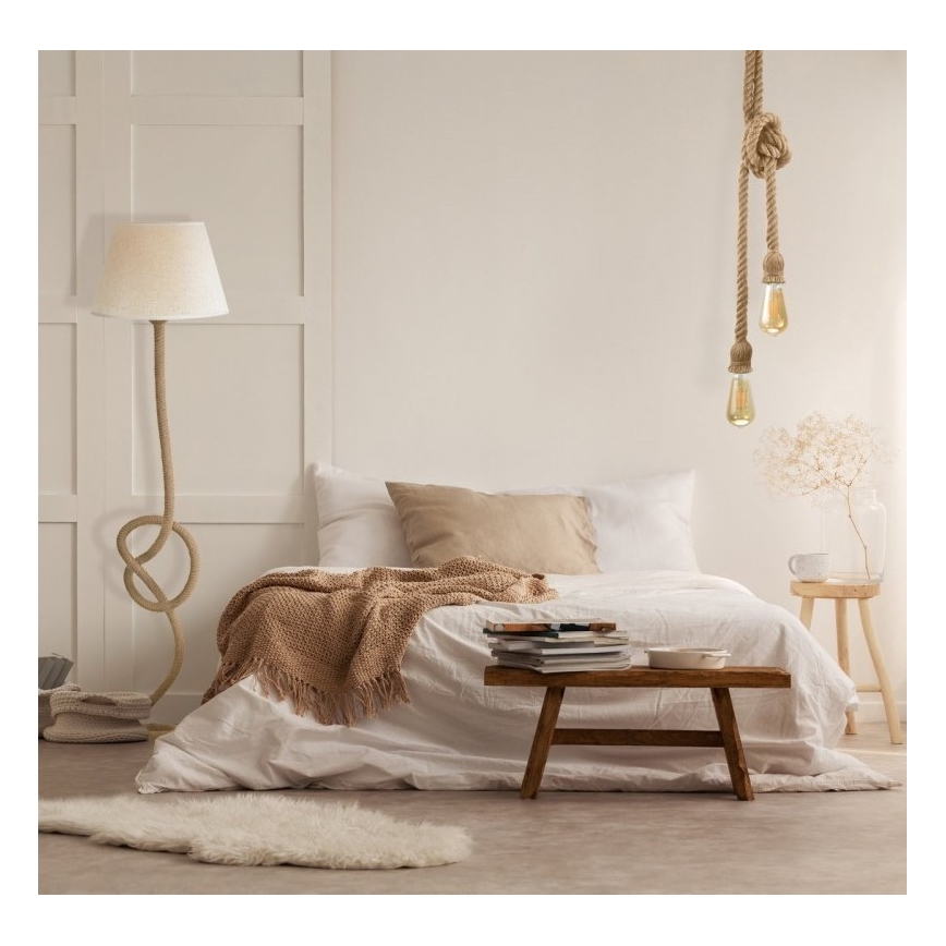 Candeeiro suspenso ROPE 2xE27/12W/230V