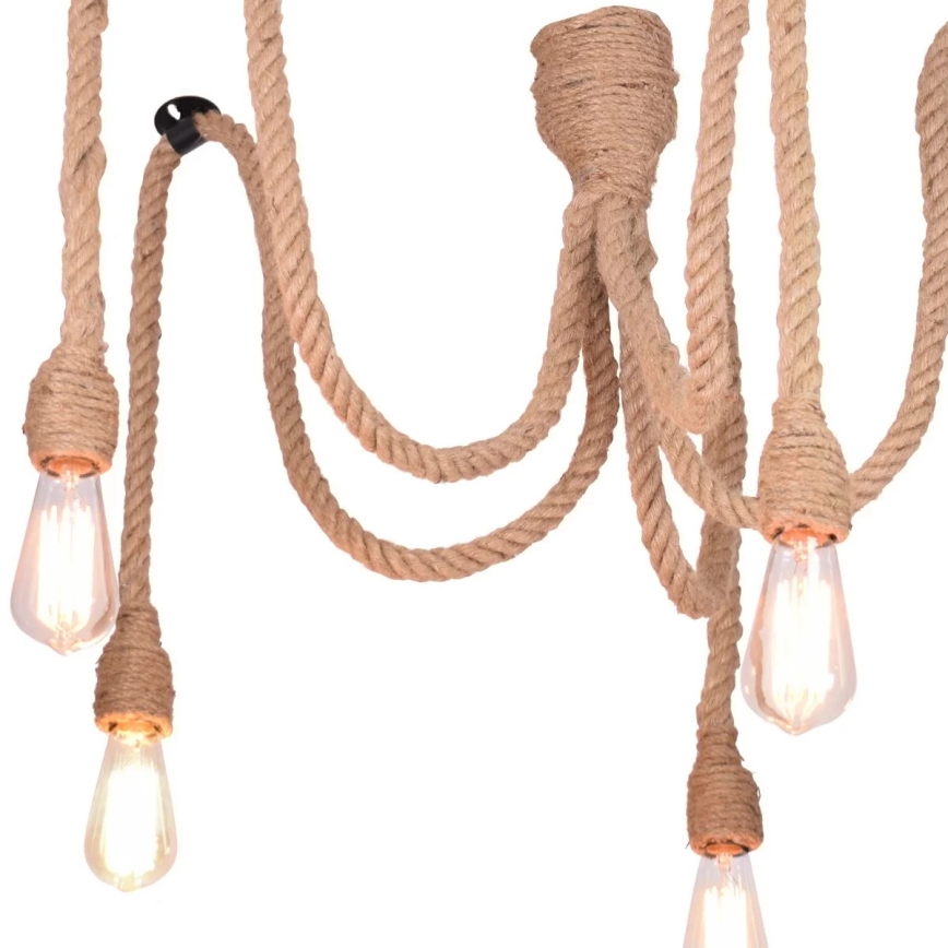 Candeeiro suspenso ROPE CASA 5xE27/12W/230V aranha