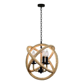 Candeeiro suspenso ROPE GLOBO 3xE14/10W/230V