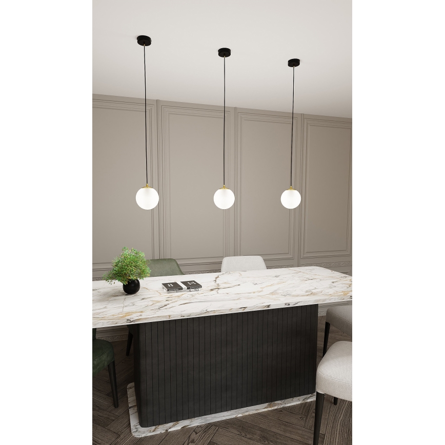 Candeeiro suspenso ROYAL 1xE14/10W/230V diâmetro 14 cm preto