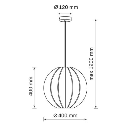 Candeeiro suspenso SENSAI 1xE27/20W/230V diâmetro 40 cm preto
