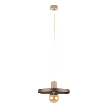 Candeeiro suspenso SILA 1xE27/15W/230V diâmetro 30 cm castanho/bege