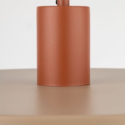 Candeeiro suspenso SILA 1xE27/15W/230V diâmetro 40 cm bege/tijolo