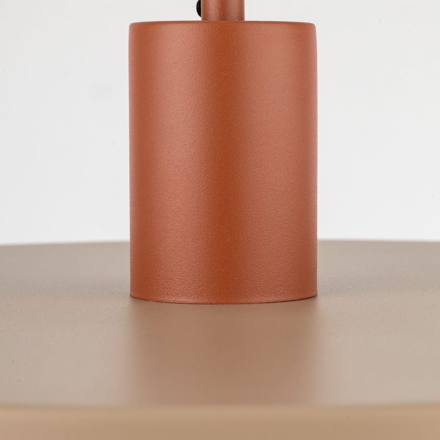 Candeeiro suspenso SILA 1xE27/15W/230V diâmetro 40 cm bege/tijolo