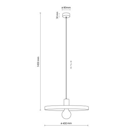 Candeeiro suspenso SILA 1xE27/15W/230V diâmetro 40 cm bege/tijolo