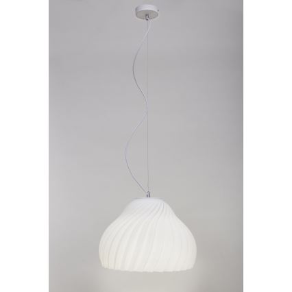 Candeeiro suspenso SILVO 1xE27/60W/230V diâmetro 38 cm branco