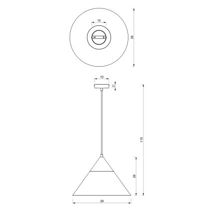 Candeeiro suspenso SINGLE 1xE27/15W/230V latão/faia