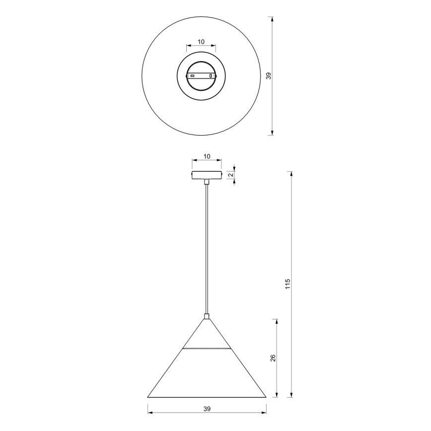 Candeeiro suspenso SINGLE 1xE27/15W/230V latão/faia