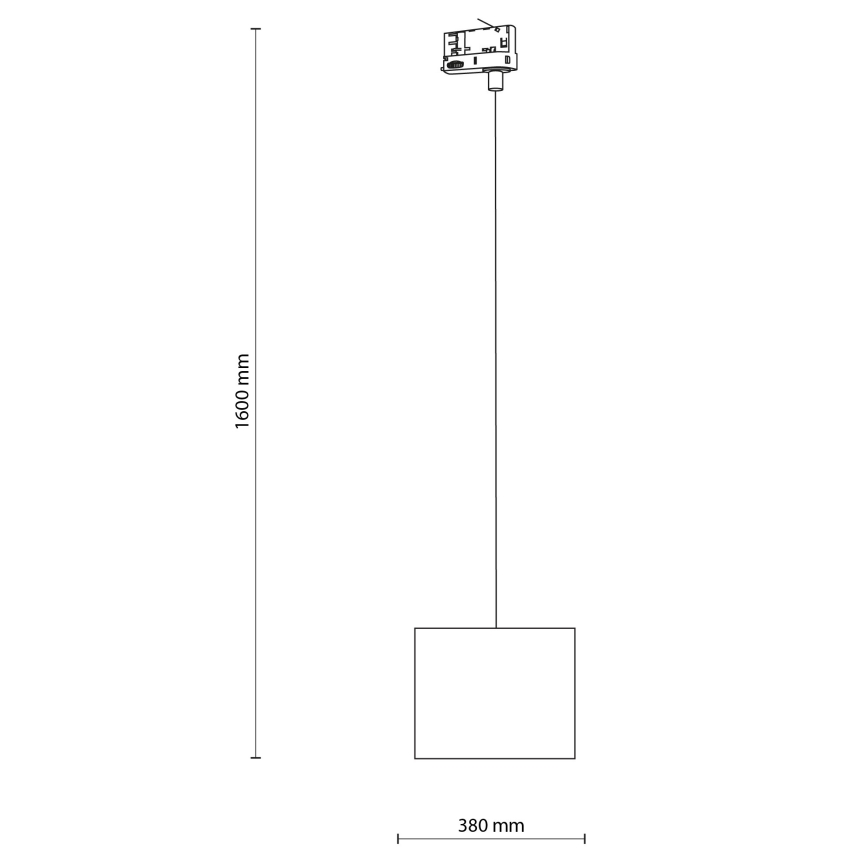 Candeeiro suspenso para sistema de carril trifásico TRACER 1xE27/15W/230V diâmetro 20 cm preto/branco