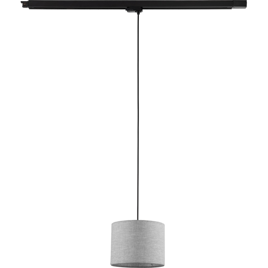 Candeeiro suspenso para sistema de carril trifásico TRACER 1xE27/15W/230V diâmetro 20 cm preto/cinzento