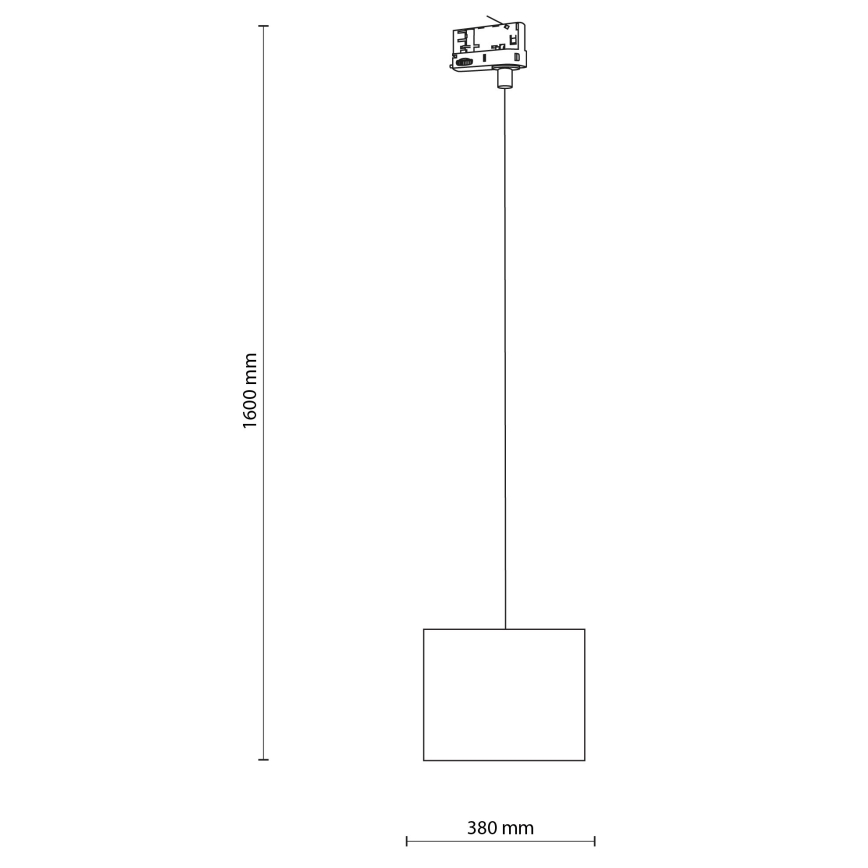 Candeeiro suspenso para sistema de carril trifásico TRACER 1xE27/15W/230V diâmetro 20 cm preto/cinzento