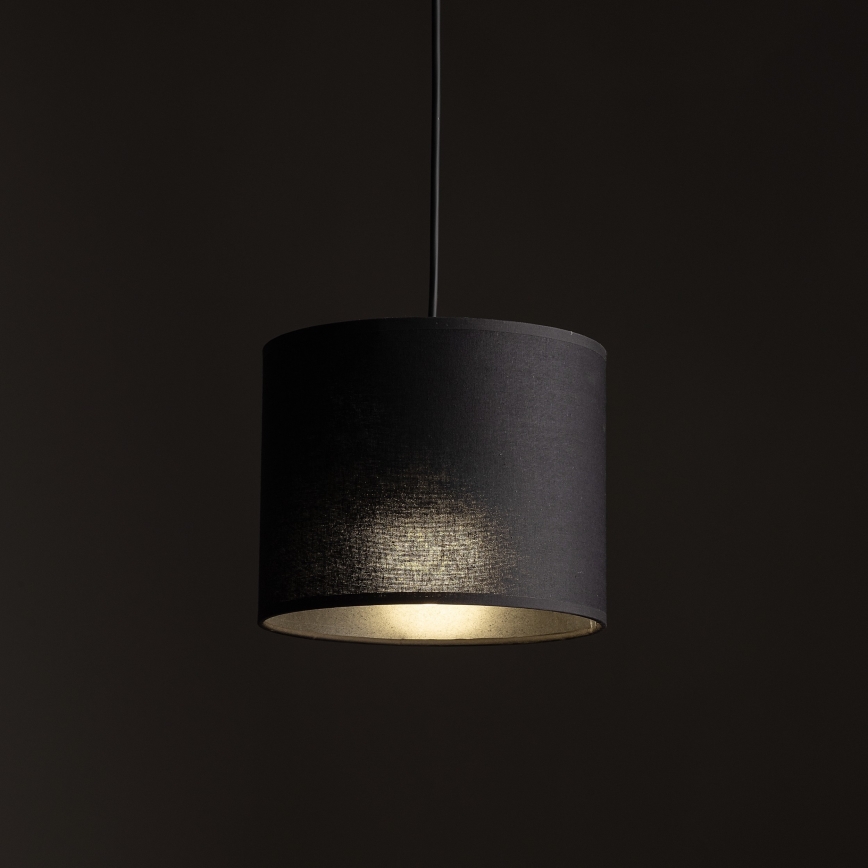 Candeeiro suspenso para sistema de carril trifásico TRACER 1xE27/15W/230V diâmetro 20 cm preto