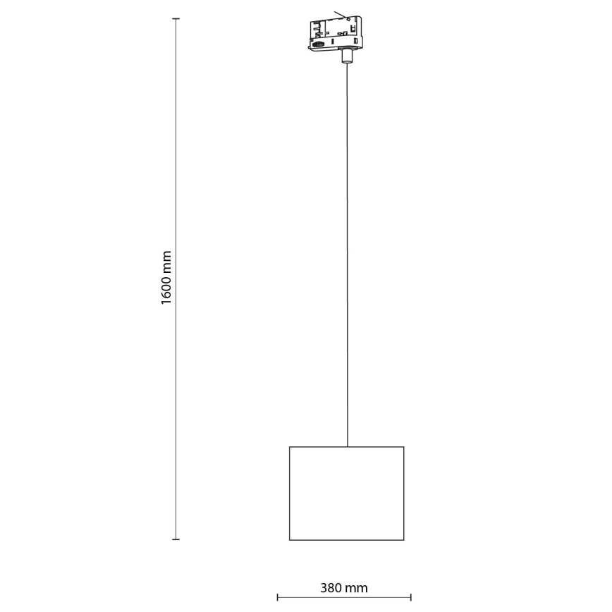 Candeeiro suspenso para sistema de carril trifásico TRACER 1xE27/15W/230V diâmetro 20 cm preto