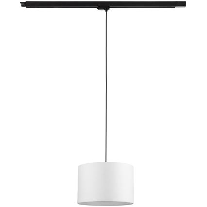 Candeeiro suspenso para sistema de carril trifásico TRACER 1xE27/15W/230V diâmetro 30 cm preto/branco