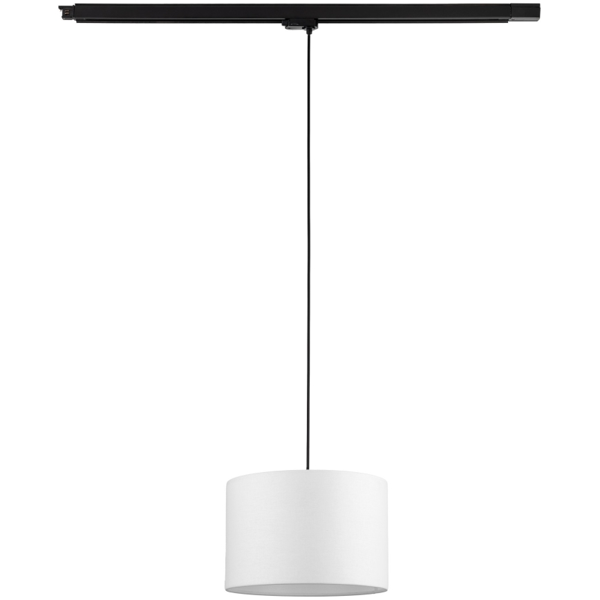 Candeeiro suspenso para sistema de carril trifásico TRACER 1xE27/15W/230V diâmetro 30 cm preto/branco