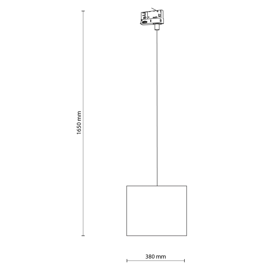 Candeeiro suspenso para sistema de carril trifásico TRACER 1xE27/15W/230V diâmetro 30 cm preto/branco