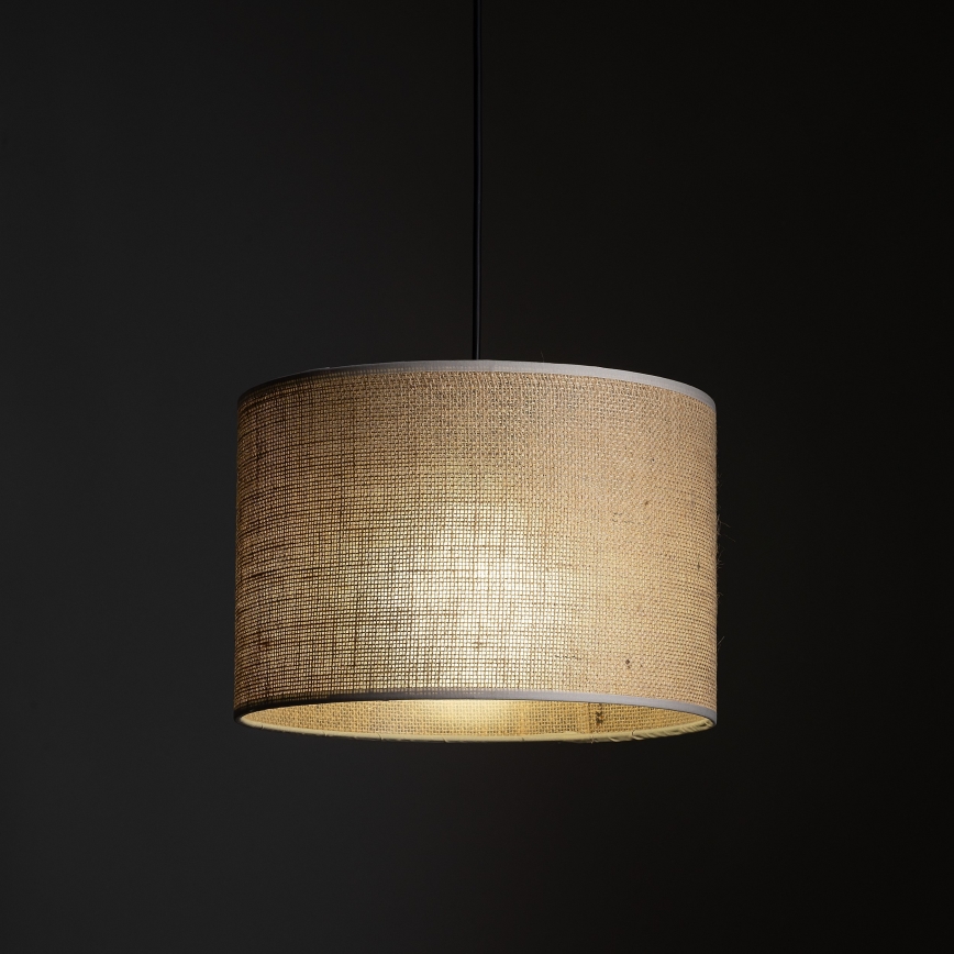 Candeeiro suspenso para sistema de carril trifásico TRACER 1xE27/15W/230V diâmetro 30 cm preto/castanho