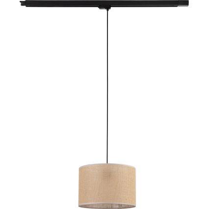 Candeeiro suspenso para sistema de carril trifásico TRACER 1xE27/15W/230V diâmetro 30 cm preto/castanho