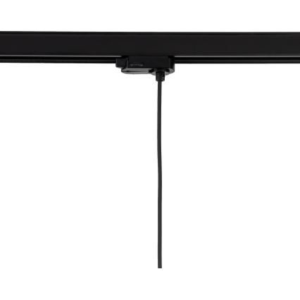 Candeeiro suspenso para sistema de carril trifásico TRACER 1xE27/15W/230V diâmetro 30 cm preto/castanho