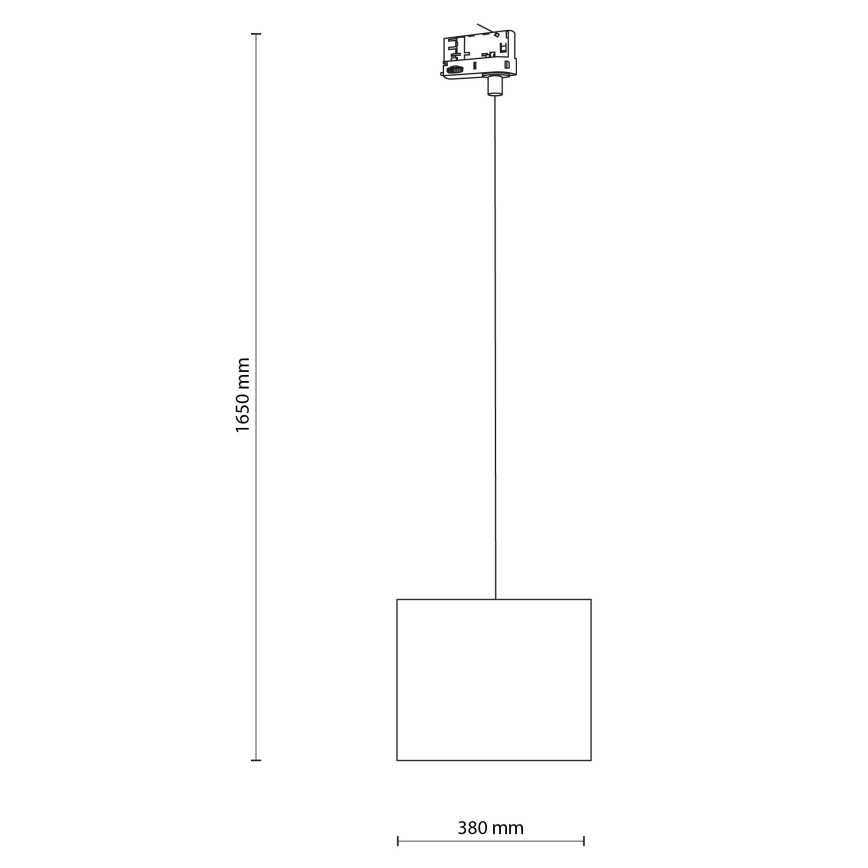Candeeiro suspenso para sistema de carril trifásico TRACER 1xE27/15W/230V diâmetro 30 cm preto/castanho