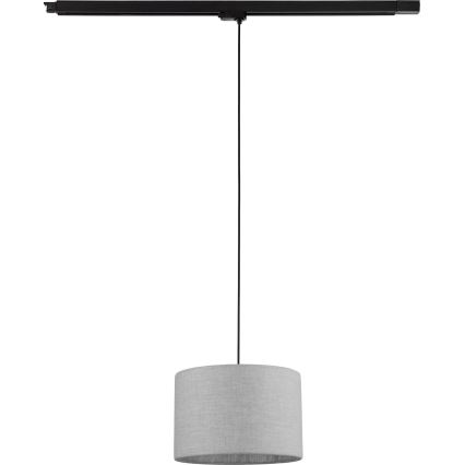 Candeeiro suspenso para sistema de carril trifásico TRACER 1xE27/15W/230V diâmetro 30 cm preto/cinzento