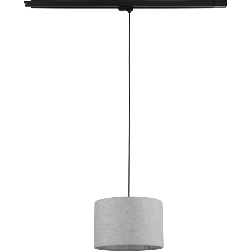 Candeeiro suspenso para sistema de carril trifásico TRACER 1xE27/15W/230V diâmetro 30 cm preto/cinzento