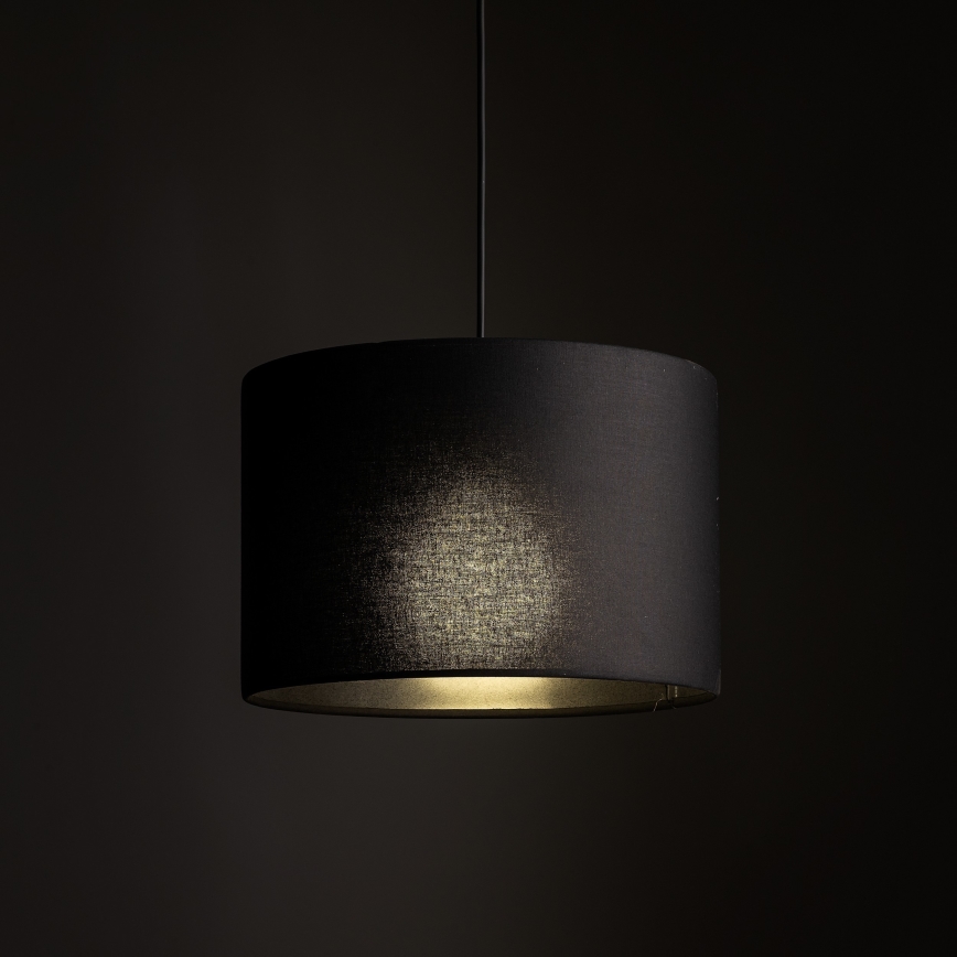 Candeeiro suspenso para sistema de carril trifásico TRACER 1xE27/15W/230V diâmetro 30 cm preto