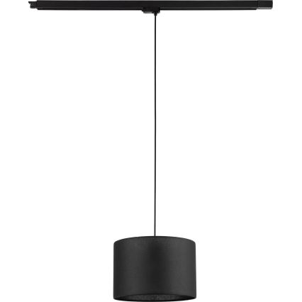 Candeeiro suspenso para sistema de carril trifásico TRACER 1xE27/15W/230V diâmetro 30 cm preto