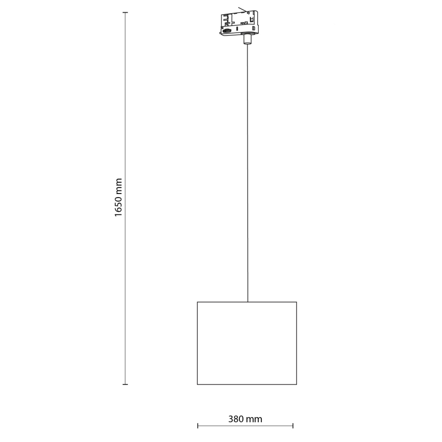 Candeeiro suspenso para sistema de carril trifásico TRACER 1xE27/15W/230V diâmetro 30 cm preto