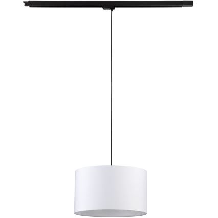 Candeeiro suspenso para sistema de carril trifásico TRACER 1xE27/15W/230V diâmetro 38 cm preto/branco