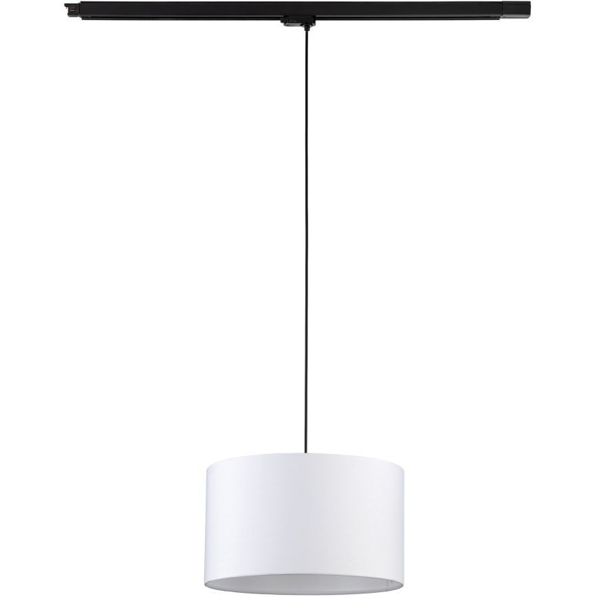 Candeeiro suspenso para sistema de carril trifásico TRACER 1xE27/15W/230V diâmetro 38 cm preto/branco