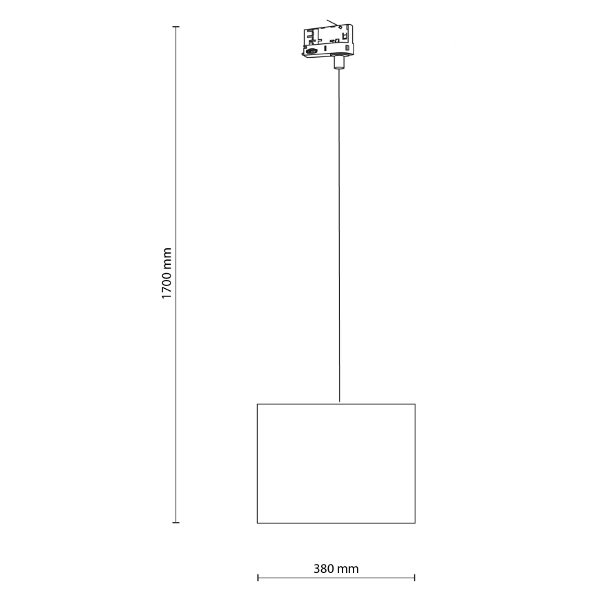 Candeeiro suspenso para sistema de carril trifásico TRACER 1xE27/15W/230V diâmetro 38 cm preto/branco