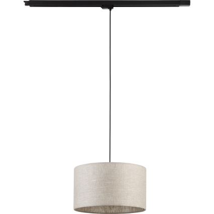 Candeeiro suspenso para sistema de carril trifásico TRACER 1xE27/15W/230V diâmetro 38 cm preto/cinzento