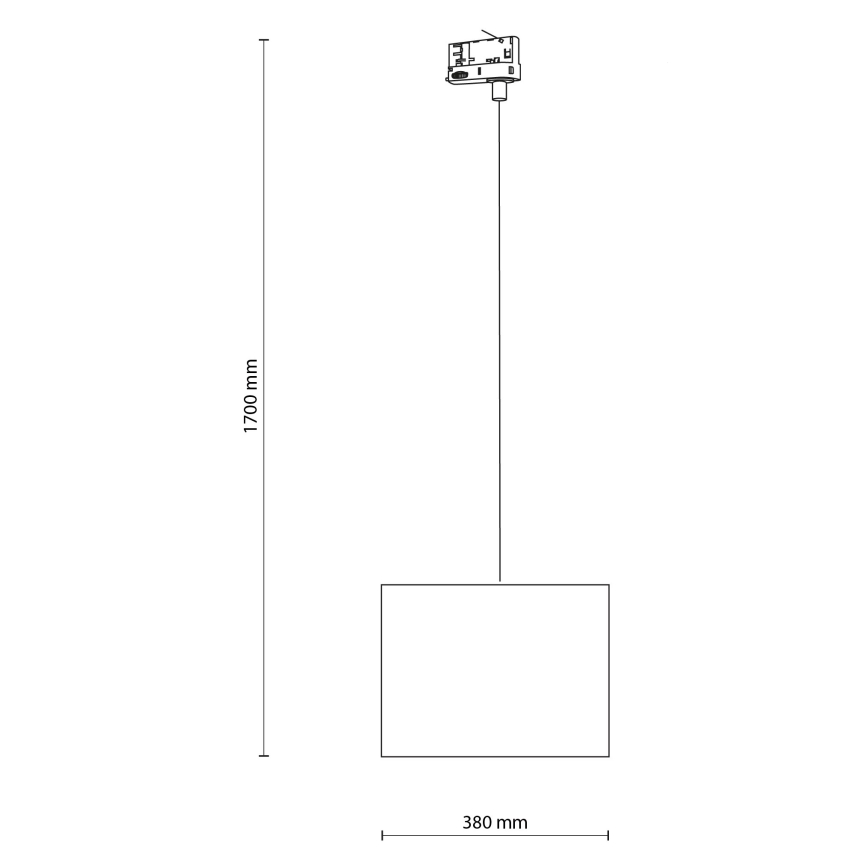 Candeeiro suspenso para sistema de carril trifásico TRACER 1xE27/15W/230V diâmetro 38 cm preto/cinzento