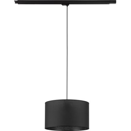 Candeeiro suspenso para sistema de carril trifásico TRACER 1xE27/15W/230V diâmetro 38 cm preto