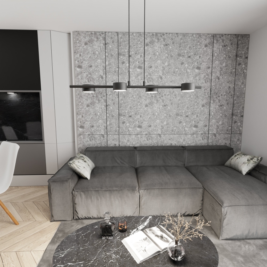 Candeeiro suspenso SORA 4xGX53/12W/230V preto