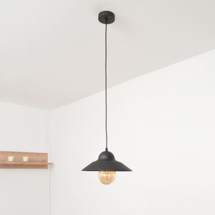 Candeeiro suspenso SORAPIS 1xE27/15W/230V preto