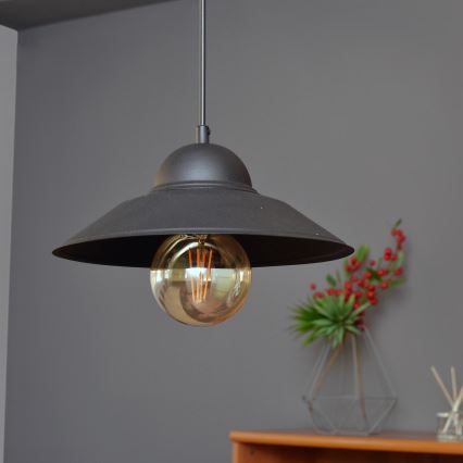 Candeeiro suspenso SORAPIS 1xE27/15W/230V preto