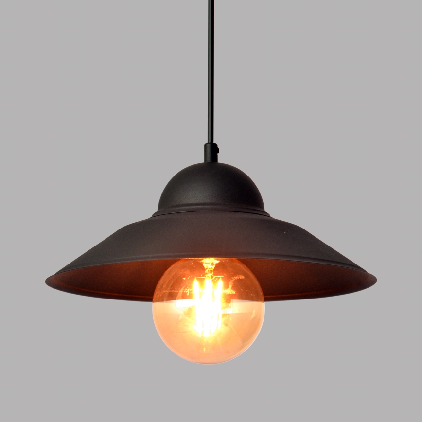 Candeeiro suspenso SORAPIS 1xE27/15W/230V preto