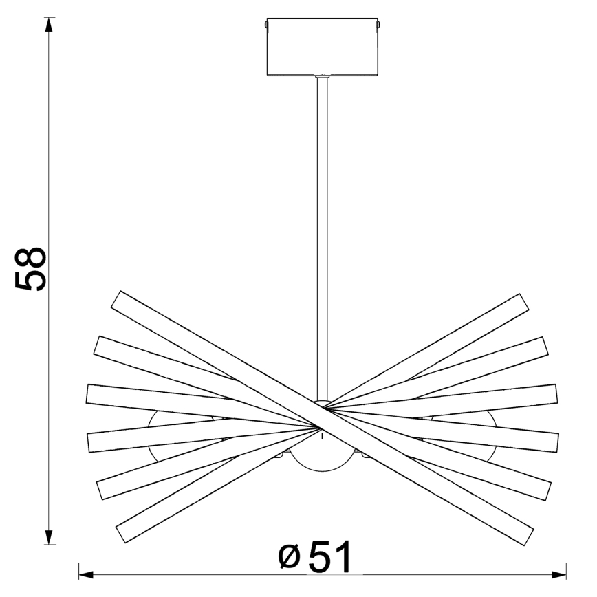 Candeeiro suspenso SPARKLE 4xE27/15W/230V preto/dourado