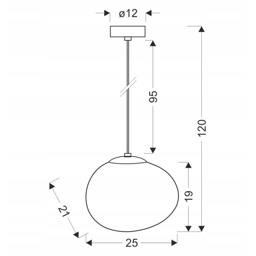 Candeeiro suspenso STONES 1xE27/40W/230V diâmetro 25 cm